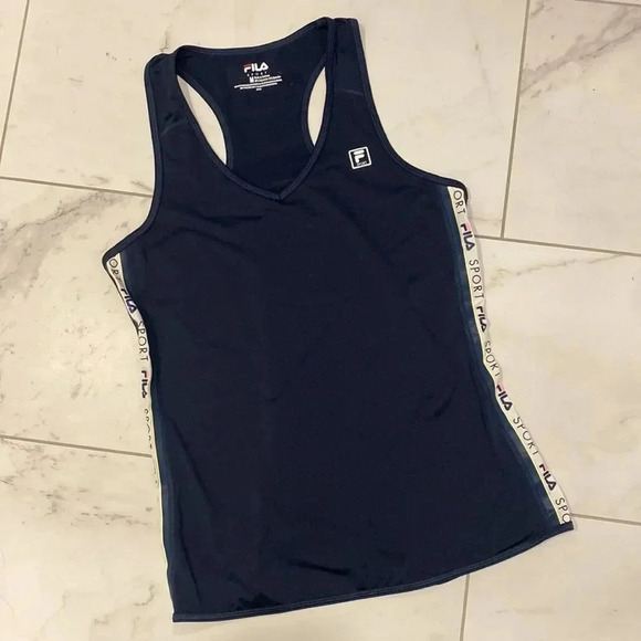 Fila Sport Racer Midnight Blue Performance Tank Top TruDry Running Shirt Size M - Picture 7 of 7
